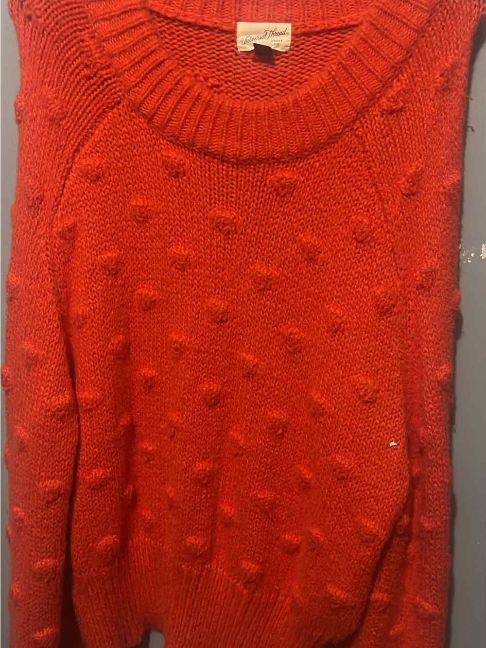 Universal Thread Red Pom-Pom Crewneck Sweater